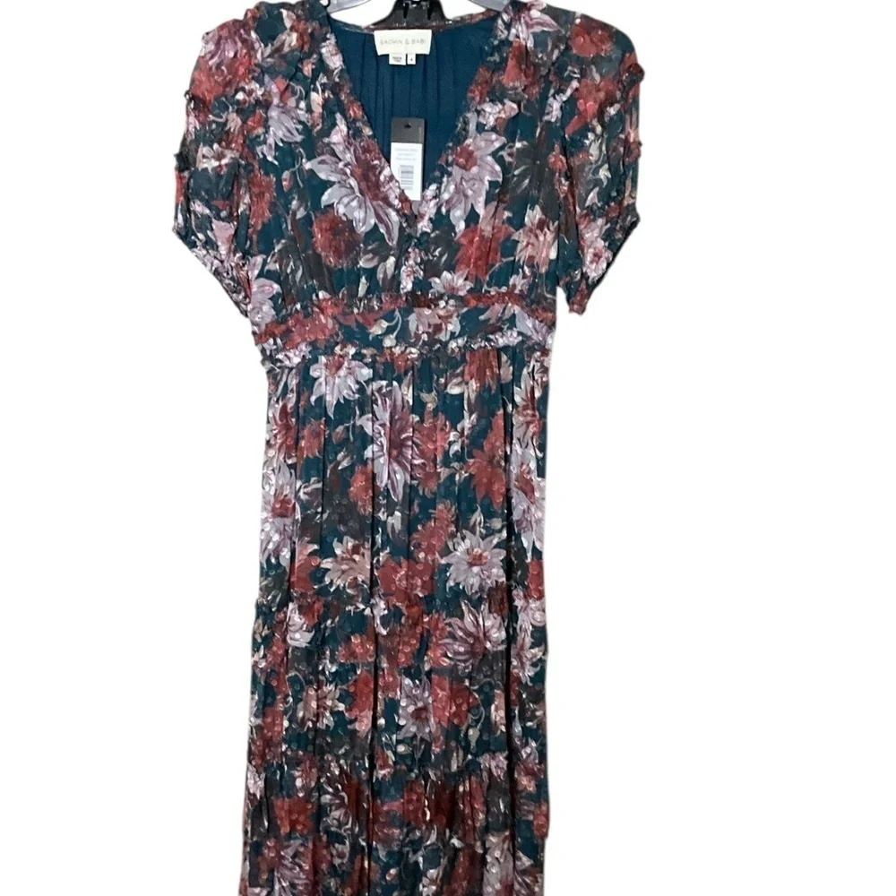 Sachin + Babi Blue Pink Ruffled Tiered Sundress - Picture 6 of 9